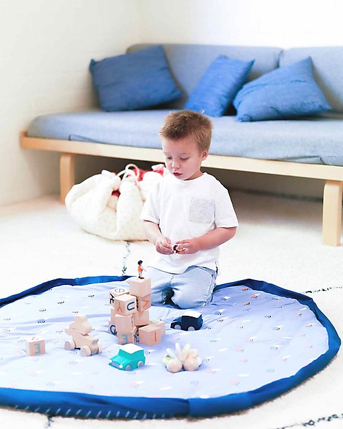 Play&Go Portable 3 in 1 Storage Bag, Diaper Bag & Playmat in Soft Cotton - Air Balloon Toy Storage Boxes