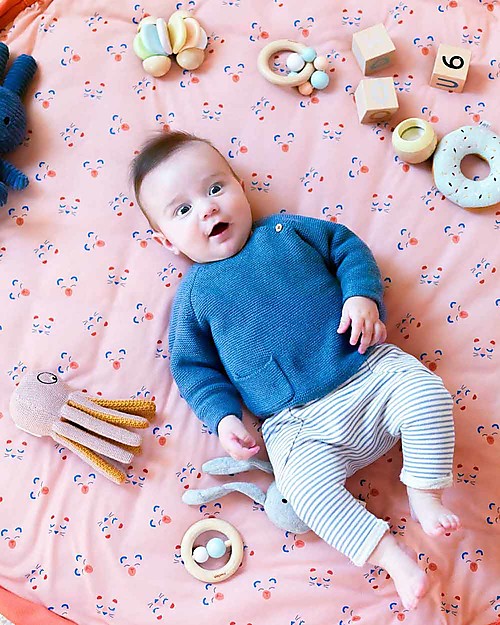 Play&Go Portable 3 in 1 Storage Bag, Diaper Bag & Playmat in Soft Cotton - Animal Faces Storage Bag and Playmat