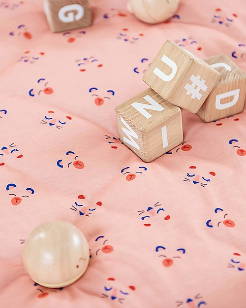 Play&Go Portable 3 in 1 Storage Bag, Diaper Bag & Playmat in Soft Cotton - Animal Faces Storage Bag and Playmat