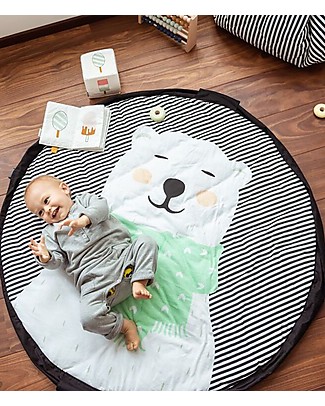 Play&Go Portable 3 in 1 Storage Bag, Diaper Bag & Playmat in Soft Cotton - Polar Bear Toy Storage Boxes