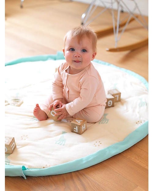Play&Go Portable 3 in 1 Storage Bag, Diaper Bag & Playmat in Soft Cotton - Sophie La Giraffa Storage Bag and Playmat