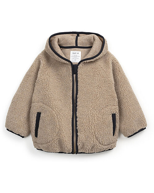 Play Up Plush Jacket with Hoodie - Beige - Recycled Polyester Jackets