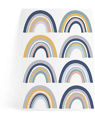 Pop By Gaea Wall Stickers in Vinyl - Blue Happy Rainbows Wall Stickers