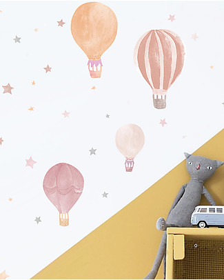 Pop By Gaea Wall Stickers in Vinyl - Pink Hot-air Baloons Wall Stickers