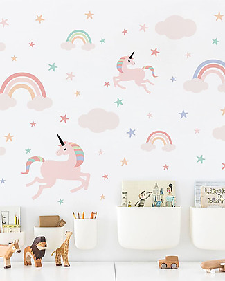 Pop By Gaea Wall Stickers in Vinyl - Pink Unicorns Wall Stickers