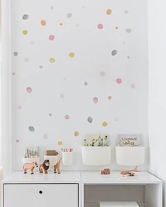 Pop By Gaea Wall Stickers in Vinyl - Watercolor Pink Polka Dots Wall Stickers
