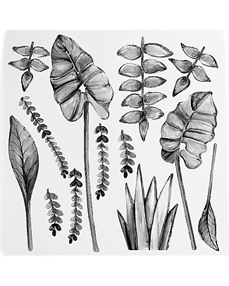Pop By Gaea Wall Stickers in Vinyl - XL Monochrome Jungle Leaves Wall Stickers