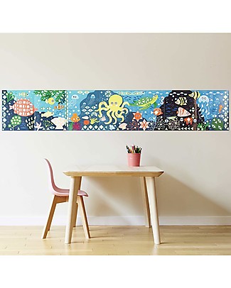 Poppik Giant Mosaic with 750 stickers - Aquarium - From 3 to 6 years Stickers & Stamps Sets
