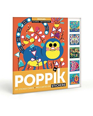 Poppik Sticker Cards - Animals - 4 years and up Stickers & Stamps Sets