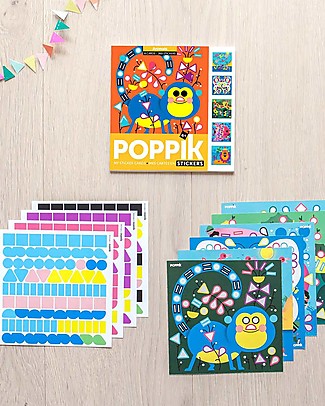Poppik Sticker Cards - Animals - 4 years and up Stickers & Stamps Sets