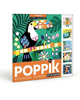 Poppik Sticker Cards - Tropical - 4 years and up Stickers & Stamps Sets