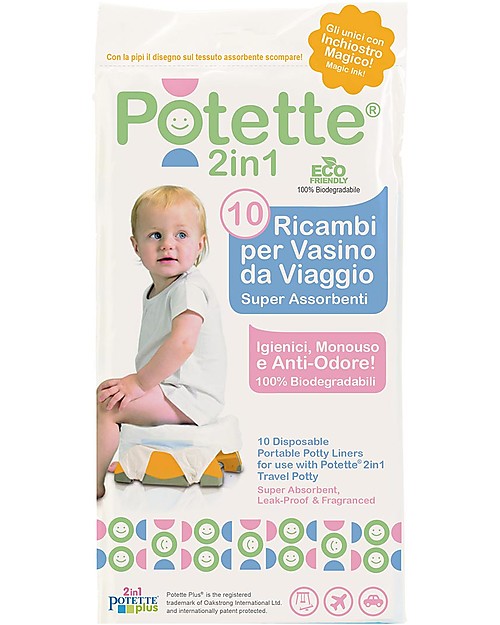 Potette 2in1 Liners for Potette Plus 2in1, 10 Pieces, Superabsorbent and Leak Proof Potties