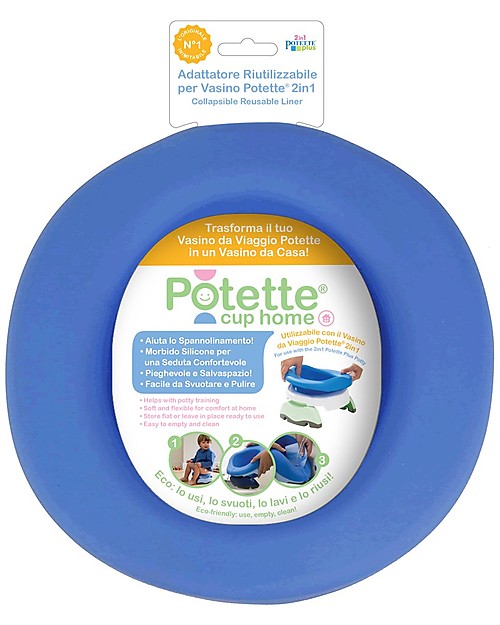 Potette 2in1 Potette Cup Home, Collapsible Reusable Liners for Potette 2in1, Ecological - Blue Potties