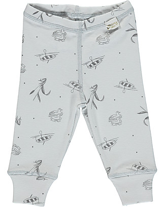 Poudre Organic Basilic Baby Leggings - Grey with Lake Print - 100% organic cotton Leggings