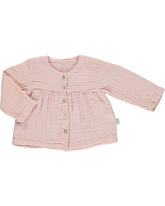Poudre Organic Blouse with Gather - Sand - 100% organic cotton Shirts And Blouses