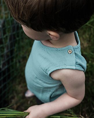 Poudre Organic Ceylan Tank Top - Blue Surf (12-24 months) - 100% Organic Cotton T-Shirts And Vests