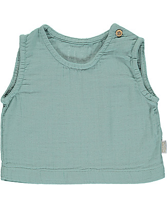 Poudre Organic Ceylan Tank Top - Blue Surf (3-4 years) - 100% Organic Cotton T-Shirts And Vests