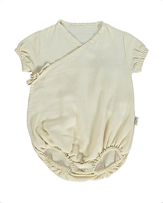Poudre Organic Combi Body Buis - Almond Milk - 100% Organic Cotton Short Sleeves Bodies