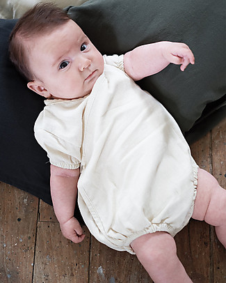 Poudre Organic Combi Body Buis - Almond Milk - 100% Organic Cotton Short Sleeves Bodies