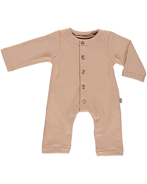 Poudre Organic Combi-Pyj Pyjamas Meleze - Maple Sugar - 100% Organic Cotton Velvet Babygrows