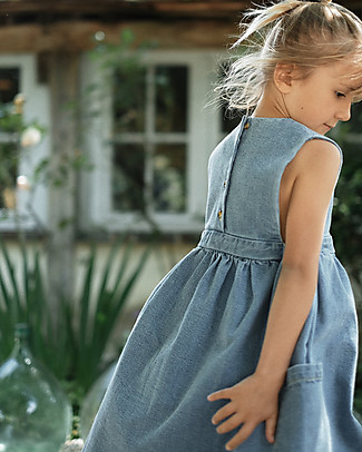Poudre Organic Denim Dress Mangue - Blue - Organic Cotton Dresses