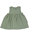Poudre Organic Girl’s Sleeveless Dress Matcha, Oil Green - 100% organic cotton Dresses_