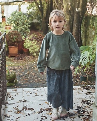 Poudre Organic Jupe Culotte Monarde - Noir Chine - 100% Cotton Flannel from Organic Farming Trousers