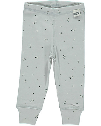 Poudre Organic Leggings Basilic - Flower Pattern - Lunar Rock - 100% Organic Cotton Leggings