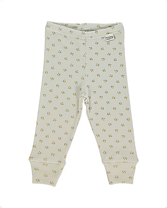 Poudre Organic Leggings Basilic - Honey Floral Pattern - 100% Organic Cotton Leggings