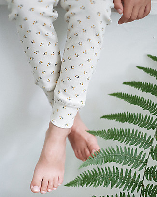Poudre Organic Leggings Basilic - Honey Floral Pattern - 100% Organic Cotton Leggings