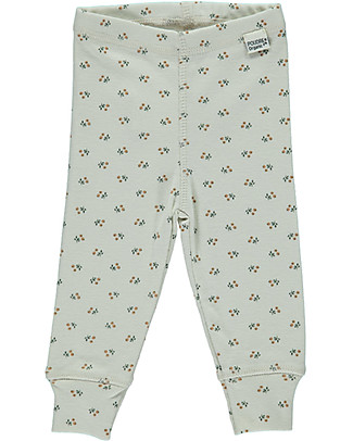 Poudre Organic Leggings Basilic - Indian Tan Flower Pattern - 100% Organic Cotton Leggings