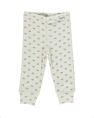 Poudre Organic Leggings Basilic - Lipstick Floral Pattern - 100% Organic Cotton Leggings