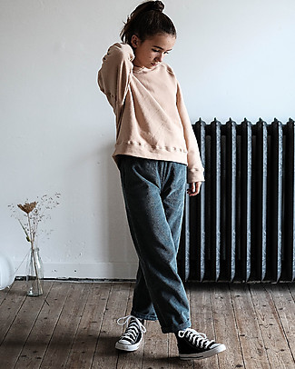 Poudre Organic Long Ribbed Trousers Pomelos Mademoiselle - Stormy Weather - 100% organic cotton Trousers