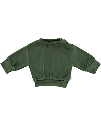 Poudre Organic Long-Sleeved Sweatshirt Cassandre - Forest Green - 100% Organic Cotton Terry Sweatshirts