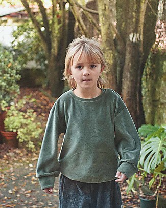 Poudre Organic Long-Sleeved Sweatshirt Cassandre - Forest Green - 100% Organic Cotton Terry Sweatshirts