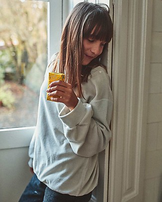 Poudre Organic Long-Sleeved Sweatshirt Cassandre - Lunar Rock - 100% Organic Cotton Terry Sweatshirts