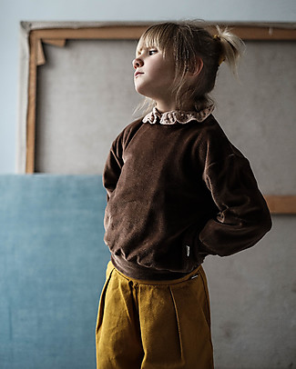 Poudre Organic Long Sleeves Blouse Charme - Maple Sugar Fleurs - 100% organic cotton Evening Tops