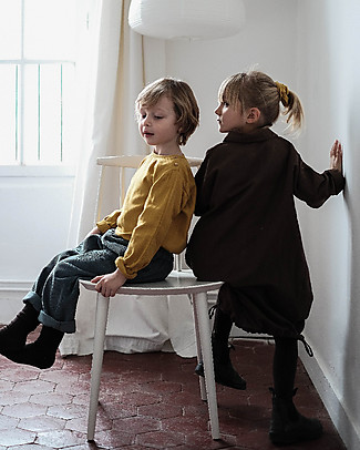 Poudre Organic Long Sleeves Blouse with Buttons Houblon - Honey (from 3 years) - 100% organic cotton Evening Tops