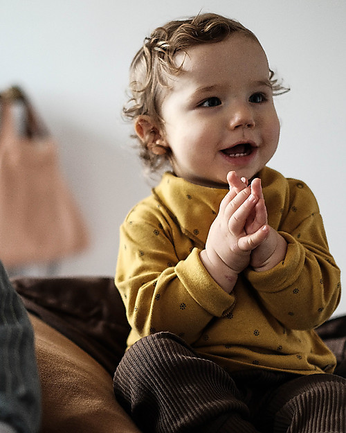 Poudre Organic Long Sleeves T-shirt Olive (3-4 years) - Honey Fleurs - 100% organic cotton Long Sleeves Tops