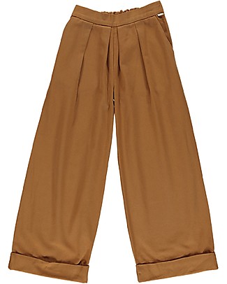 Poudre Organic Long Trousers with Darts Jonc Mademoiselle - Brown Sugar - 100% organic cotton Trousers