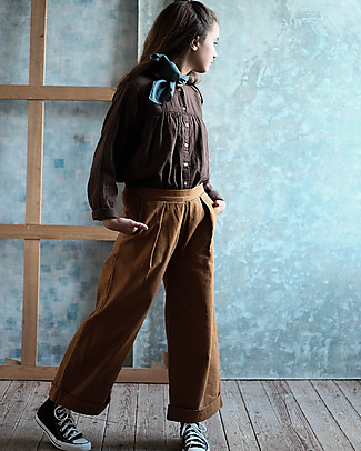Poudre Organic Long Trousers with Darts Jonc Mademoiselle - Brown Sugar - 100% organic cotton Trousers