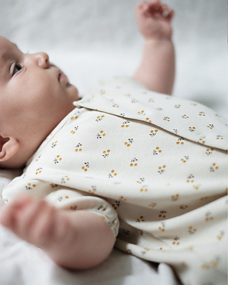Poudre Organic Onepiece Fenouil - Honey Floral Pattern - 100% Organic Cotton Short Rompers