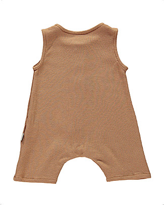 Poudre Organic Onepiece Poivre - Indian Tan - 100% Organic Cotton Honeycomb Short Rompers