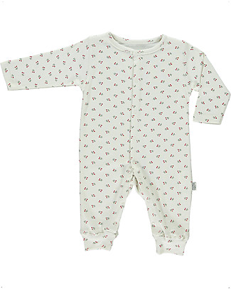 Poudre Organic Pyjama Airelle - Lipstick Floral Pattern - 100% Organic Cotton Pyjamas