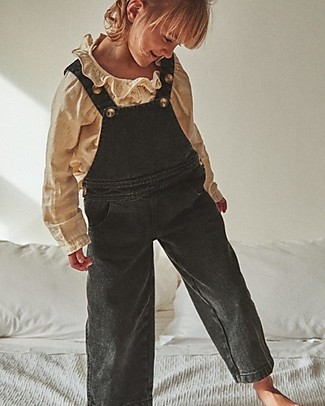 Poudre Organic Quetsche Dungaree - Black - 100% Organic Cotton Denim Dungarees