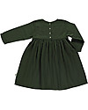 Poudre Organic Robe Liseron Long Sleeved Dress - Forest Green - 100% Organic Cotton Double Gauze Dresses_