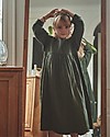 Poudre Organic Robe Liseron Long Sleeved Dress - Forest Green - 100% Organic Cotton Double Gauze Dresses_