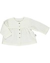 Poudre Organic Romarin Girl Blouse with Bottons (from 3 years), Lait - 100% organic cotton Long Sleeves Tops