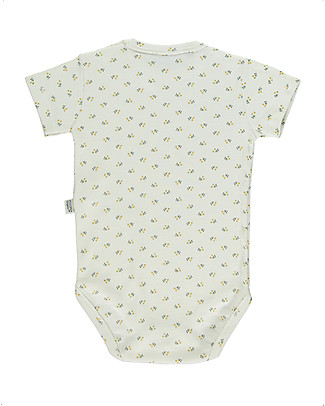 Poudre Organic Short Sleeved Aloes Bodysuit - Honey Floral Pattern - 100% Organic Cotton Short Sleeves Bodies