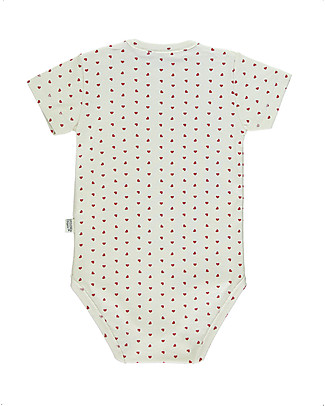 Poudre Organic Short Sleeved Aloes Bodysuit - Lipstick Hearts - 100% Organic Cotton Short Sleeves Bodies